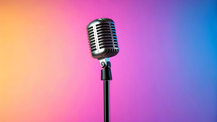 Fototapeta premium retro microphone isolated on white