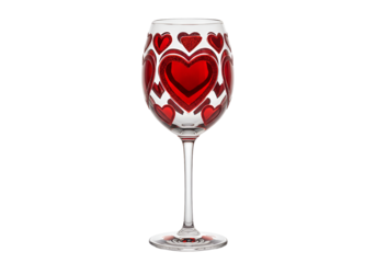 Elegant glass with red heart patterns celebrating love and romance for special occasions