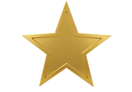 Elegant gold star trophy symbolizing achievement and excellence on a black background