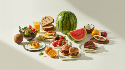 A high-quality food photography collage arranged on a white background.