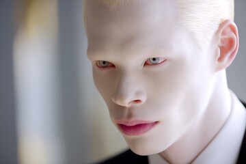 Stunning albino supermodel in clumsy action film blooper  
