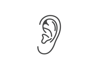 Human Ear A Detailed Pixel Art Representation of Auditory Anatomy isolated on transparent background