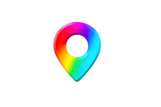 Colorful, vibrant location pin icon