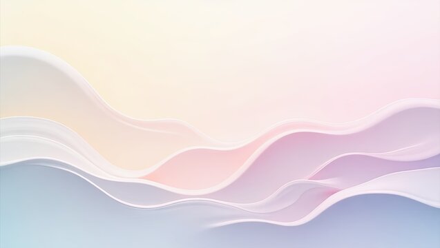 Abstract wavy shapes in pastel colors.