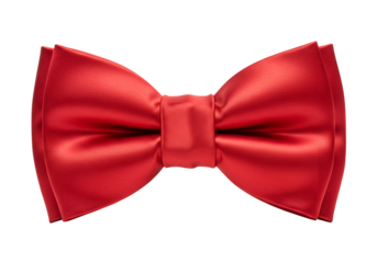 Elegant red satin bow tie on black background for formal wear and special occasions