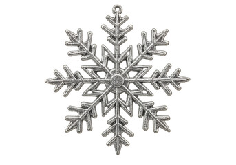Elegant Silver Snowflake Pendant on Black Background for Winter Jewelry Designs
