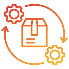 Production Line Gradient Icon
