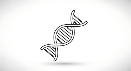 A simple black and white line drawing of a dna double helix on a plain white background design element ai generated