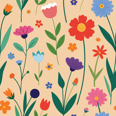 seamless background with flowers