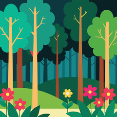 spring landscape with trees