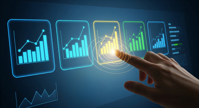 Business Growth Digital Analytics Interface Futuristic Dashboard