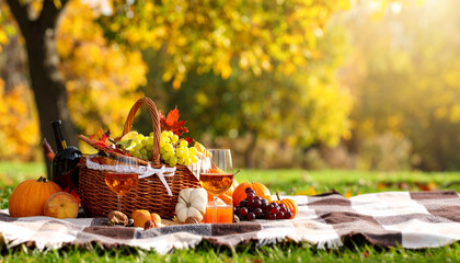 Autumn picnic blanket, Generated image