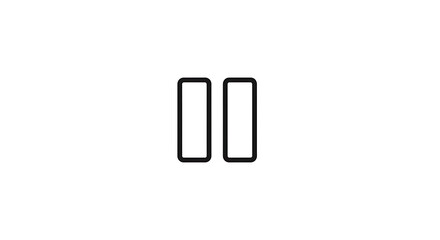 Isolated pause icon featuring two vertical rectangles on a white background centered in the image ai generated
