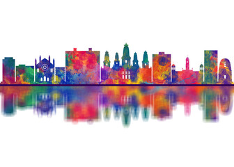 Obraz premium Kanpur Uttar Pradesh Skyline. Cityscape Skyscraper Buildings Landscape City Downtown Abstract Landmarks Travel Art