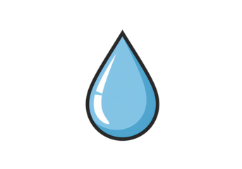 Pixel Art Water Drop A Simple Blue Icon for Design Projects isolated on transparent background