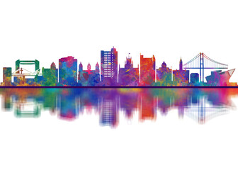 Kingston upon Hull England Skyline. Cityscape Skyscraper Buildings Landscape City Downtown Abstract Landmarks Travel Art