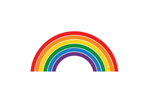 Vibrant Rainbow Arc Colorful Spectrum Pride Symbol LGBTQ Representation Pixel Art Design Element isolated on transparent background