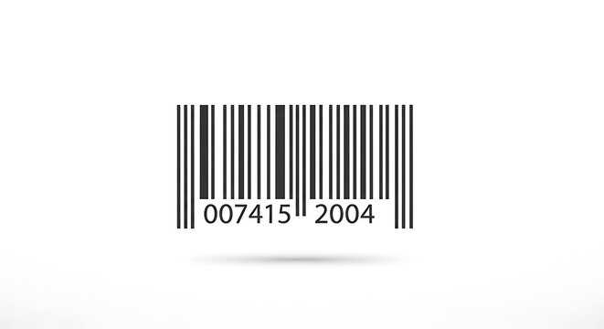 A barcode with black lines and the numbers zero zero seven four one five two thousand four on a white background ai generated - Powered by Adobe
