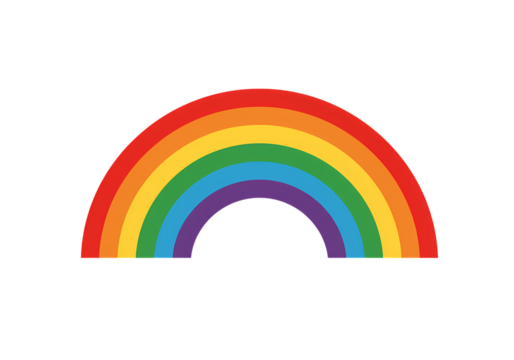 Vibrant Rainbow Arc Pixel Art Graphic for Pride Hope and LGBTQ Representation isolated on transparent background