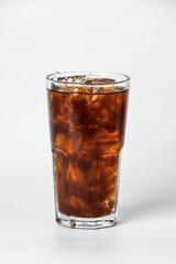 coffee drink in clear  cup on White Background