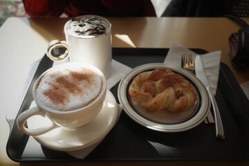 cup of coffee and cake