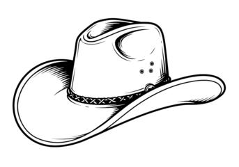 Classic Cowboy Hat Western Apparel Illustration isolated on transparent background