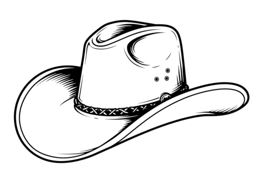 Classic Cowboy Hat Western Apparel Illustration isolated on transparent background