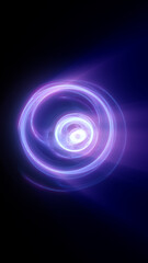 A bright swirling vortex of purple and blue energy on a dark futuristic background