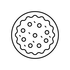 Pizza Fast Food Line Icon: Italian Dish and Delicious Meal