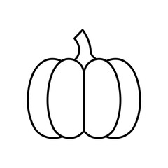 Pumpkin Vegetable Line Icon: Seasonal Food and Harvest Produce
