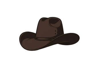 Brown Cowboy Hat Western Fashion Accessory Illustration isolated on transparent background