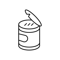 Can Food Line Icon: Canned Goods and Preserved Food