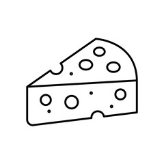 Cheese Dairy Line Icon: Food Ingredient and Dairy Product