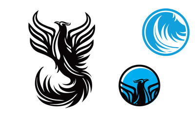 great black phoenix logo, an icon for company logo or brand vector illustrations