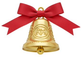 Festive Christmas Bell Ornament with Red Ribbon for Holiday Decor