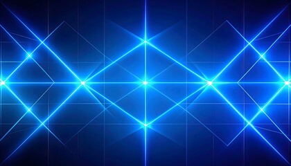 Naklejka premium Abstract glowing grid, neon blue light lines