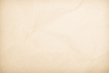 Old paper vintage texture surface for background. Recycle pale brown paper crumpled texture, Cream color recycled kraft paper texture blank with copy space for text.