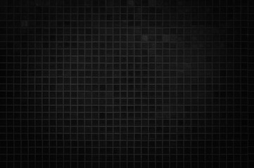 Dark black ceramic wall chequered and floor tiles mosaic background in bathroom. Design pattern geometric with grid wallpaper texture decoration pool. Simple seamless abstract surface grunge.