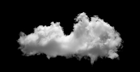Fluffy white clouds isolated on black background. Design concept. Smog. Abstract clouds. Fog over the sky. Cloud or smog background