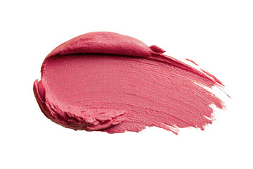 Smudged swatch of vibrant pink lipstick against black background
