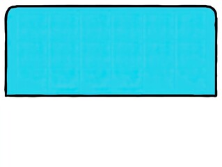 Simple, light-blue rectangular shape with curved top edge