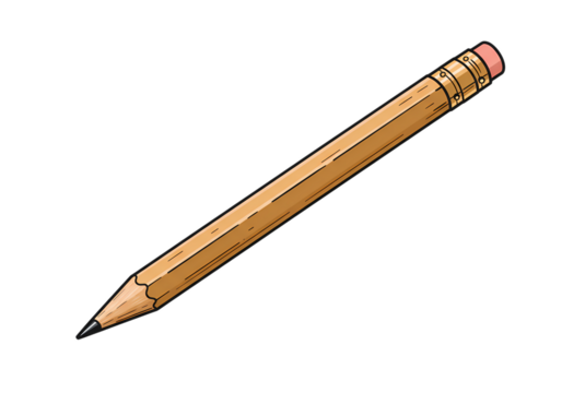 Wooden Pencil Graphite Writing Tool Stationery Supplies School Supplies Office Supplies isolated on transparent background