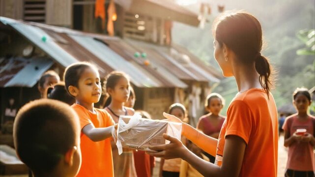volunteer distributing supplies 4K Videos