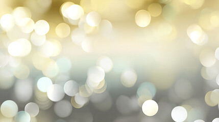 Soft, blurred background with golden and silver bokeh lights creating a dreamy atmosphere