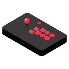 アーケードコントローラー　アケコン　イラスト　ベクター　黒