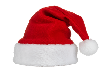 Festive Santa hat with a plush white trim and a playful pom-pom on the tip for holiday cheer