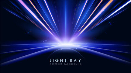 Abstract Blue light rays and glowing background, futuristic speed line, technology and space.