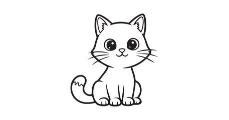 Obraz premium Cute Cartoon Cat Outline