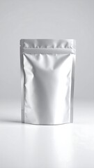 Blank silver foil pouch, studio shot