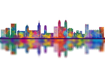 Fototapeta premium Marseille France Skyline. Cityscape Skyscraper Buildings Landscape City Downtown Abstract Landmarks Travel Art